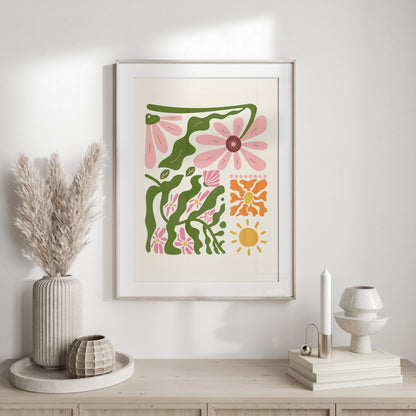Premium Poster of Floral Harmony Abstract Plant Art Print Posters