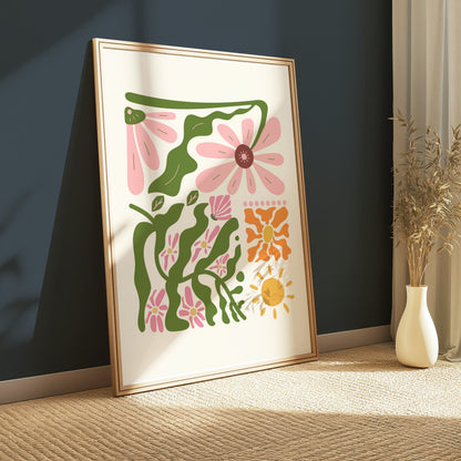 Premium Poster of Floral Harmony Abstract Plant Art Print Posters