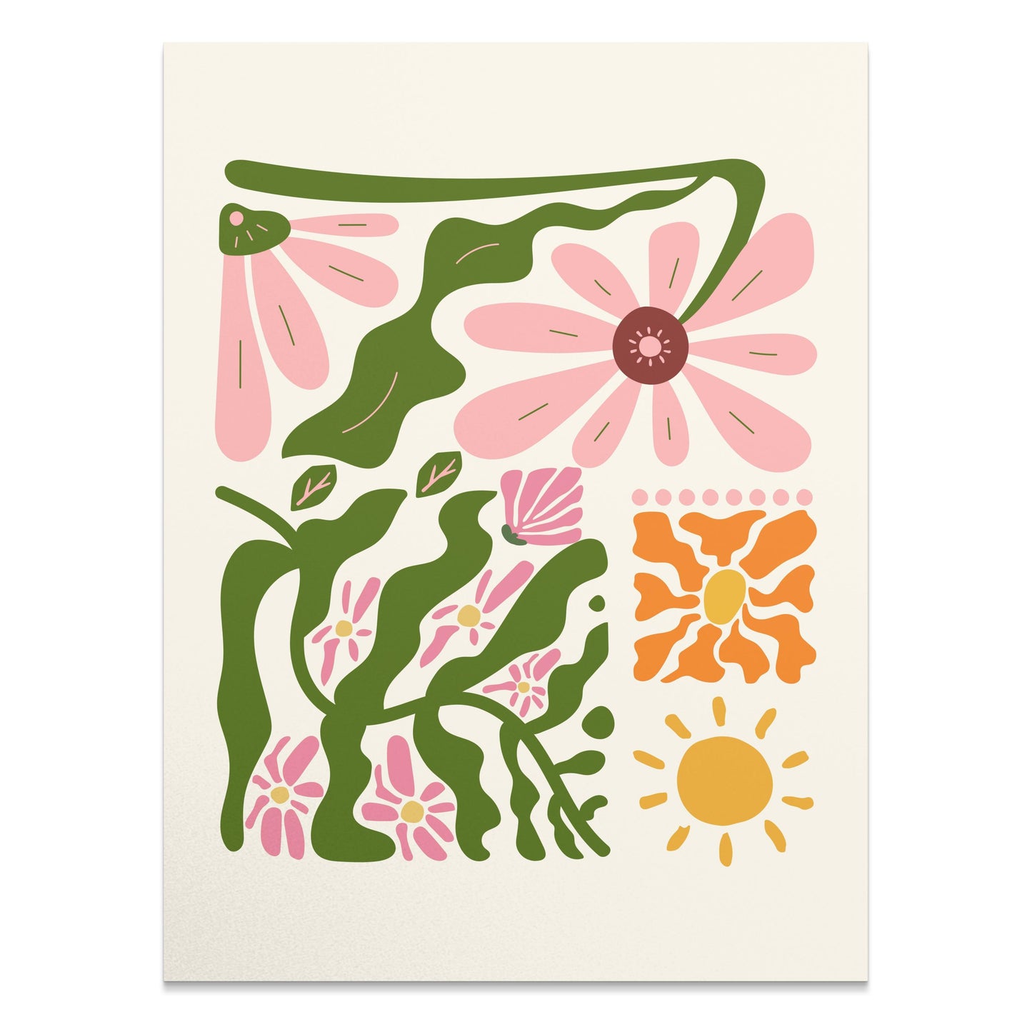 Premium Poster of Floral Harmony Abstract Plant Art Print Posters