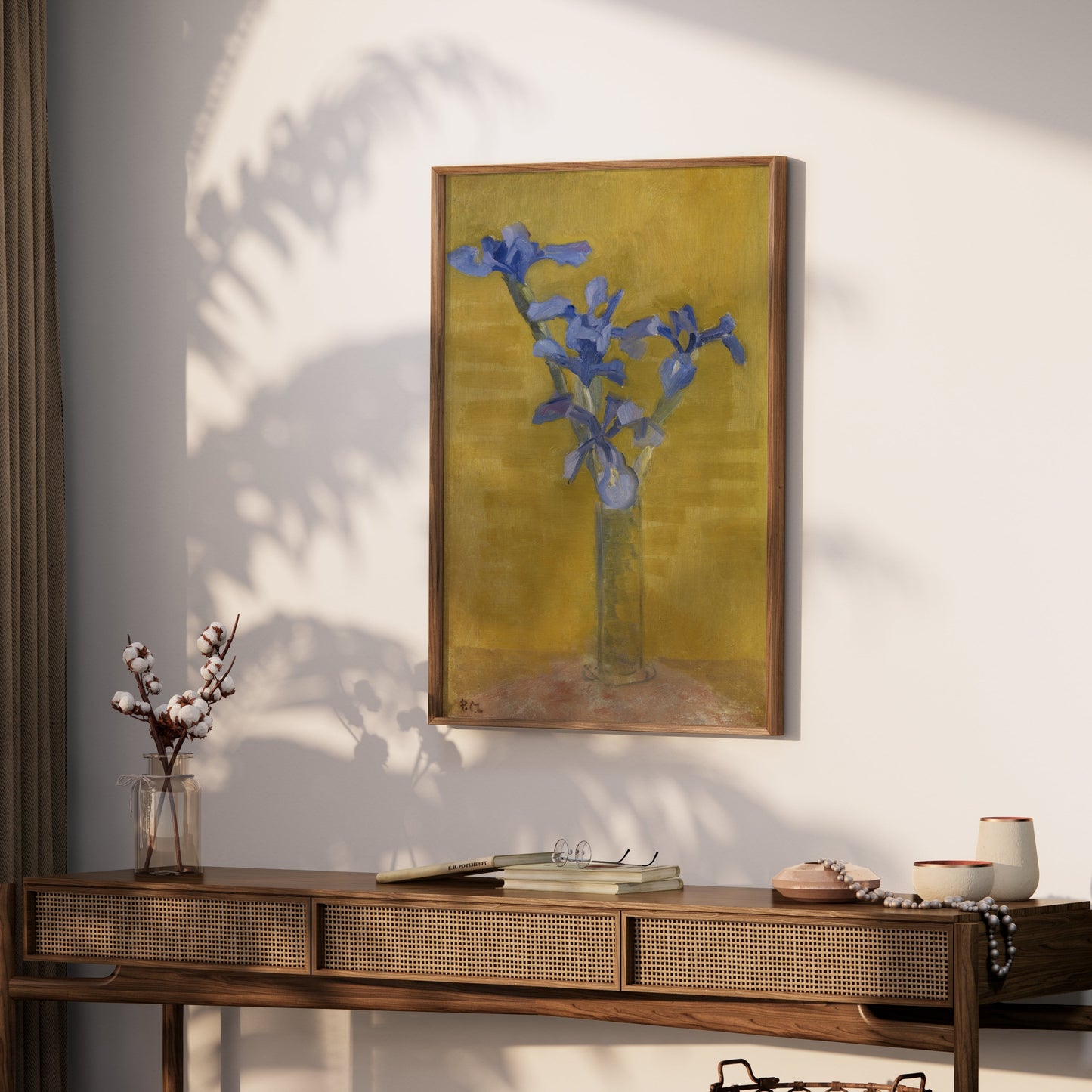 Premium Poster of Floral Still Life Blue Flowers in Vase Art Posters
