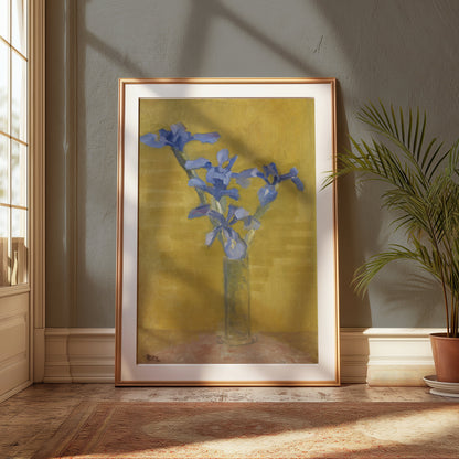 Premium Poster of Floral Still Life Blue Flowers in Vase Art Posters