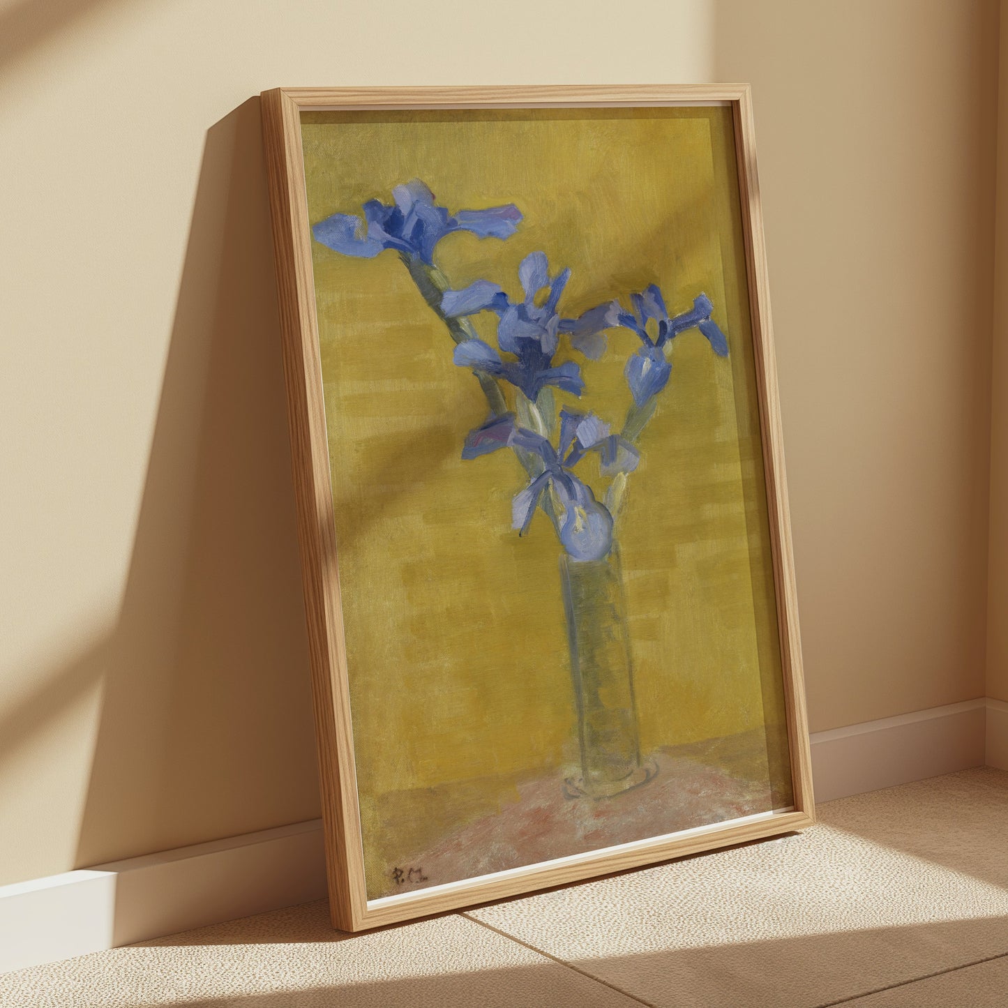 Premium Poster of Floral Still Life Blue Flowers in Vase Art Posters