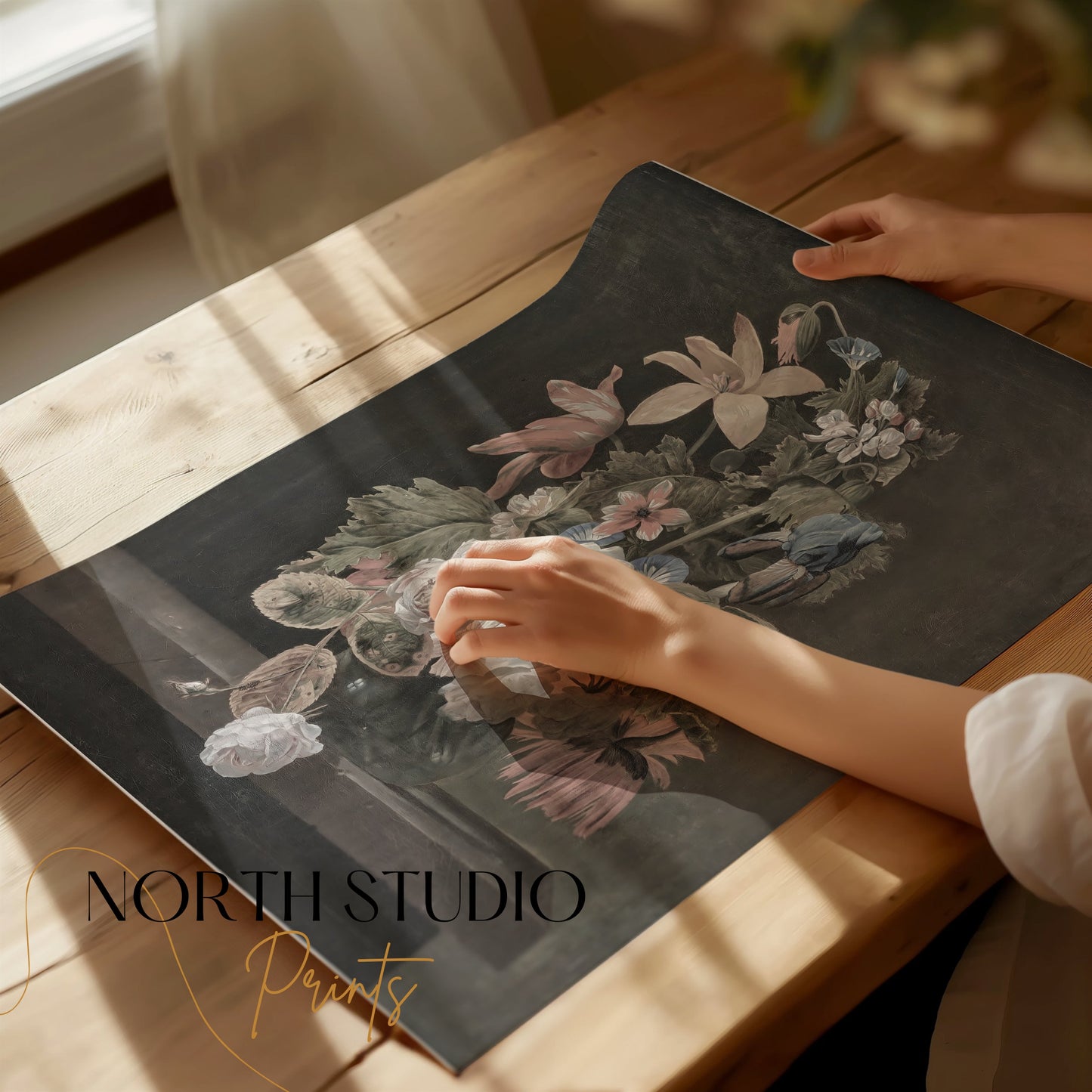 Premium Poster of Floral Still Life Bouquet in Vase Art Print Posters