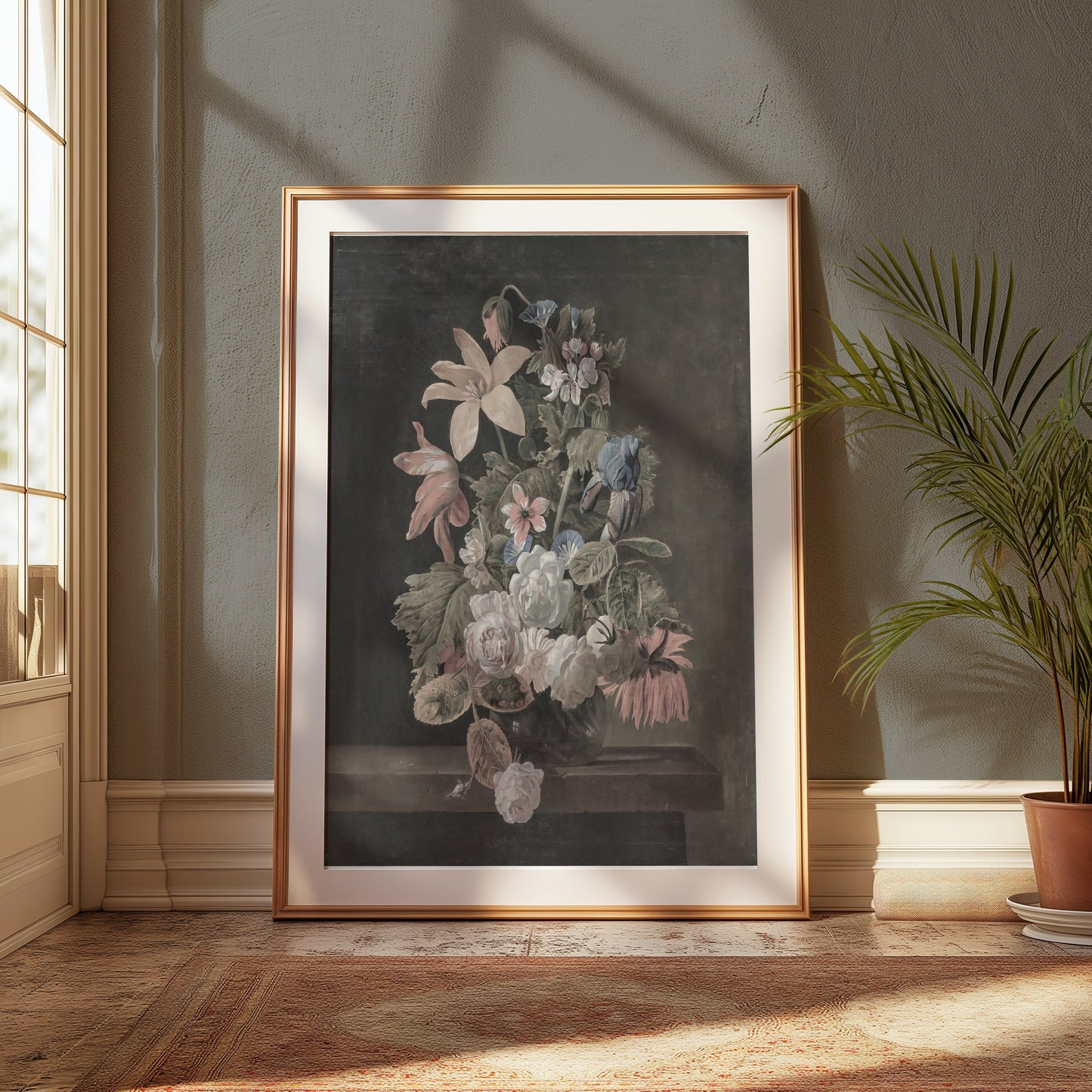 Premium Poster of Floral Still Life Bouquet in Vase Art Print Posters