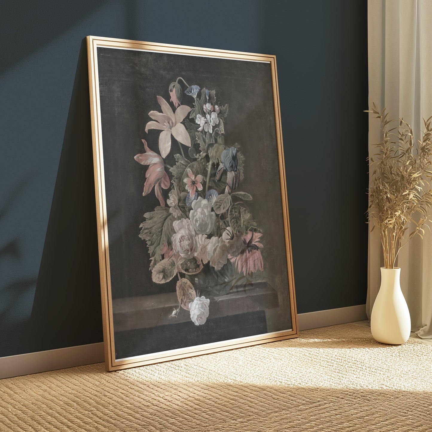 Premium Poster of Floral Still Life Bouquet in Vase Art Print Posters