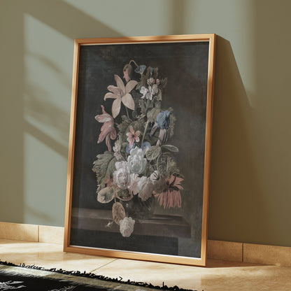Premium Poster of Floral Still Life Bouquet in Vase Art Print Posters
