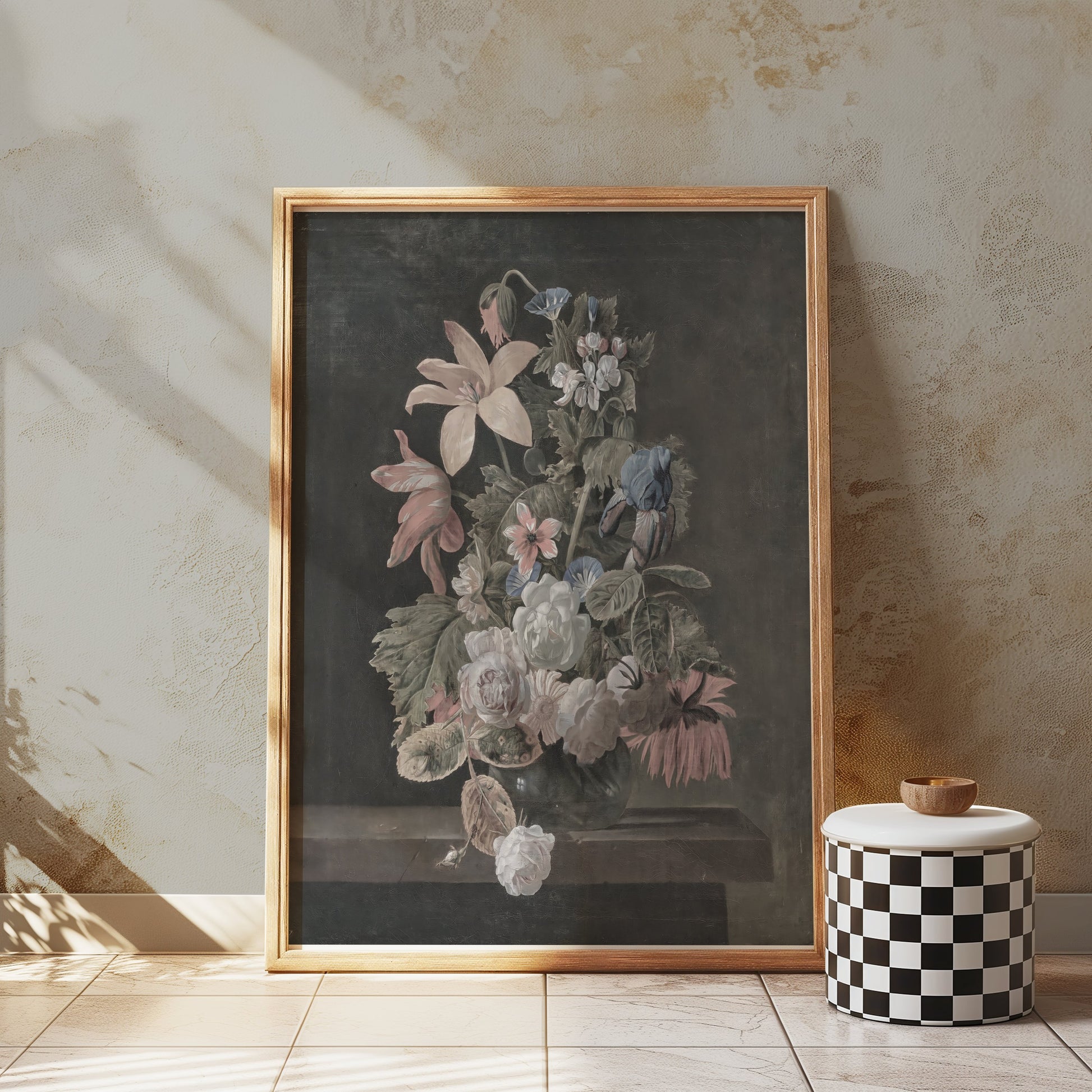 Premium Poster of Floral Still Life Bouquet in Vase Art Print Posters