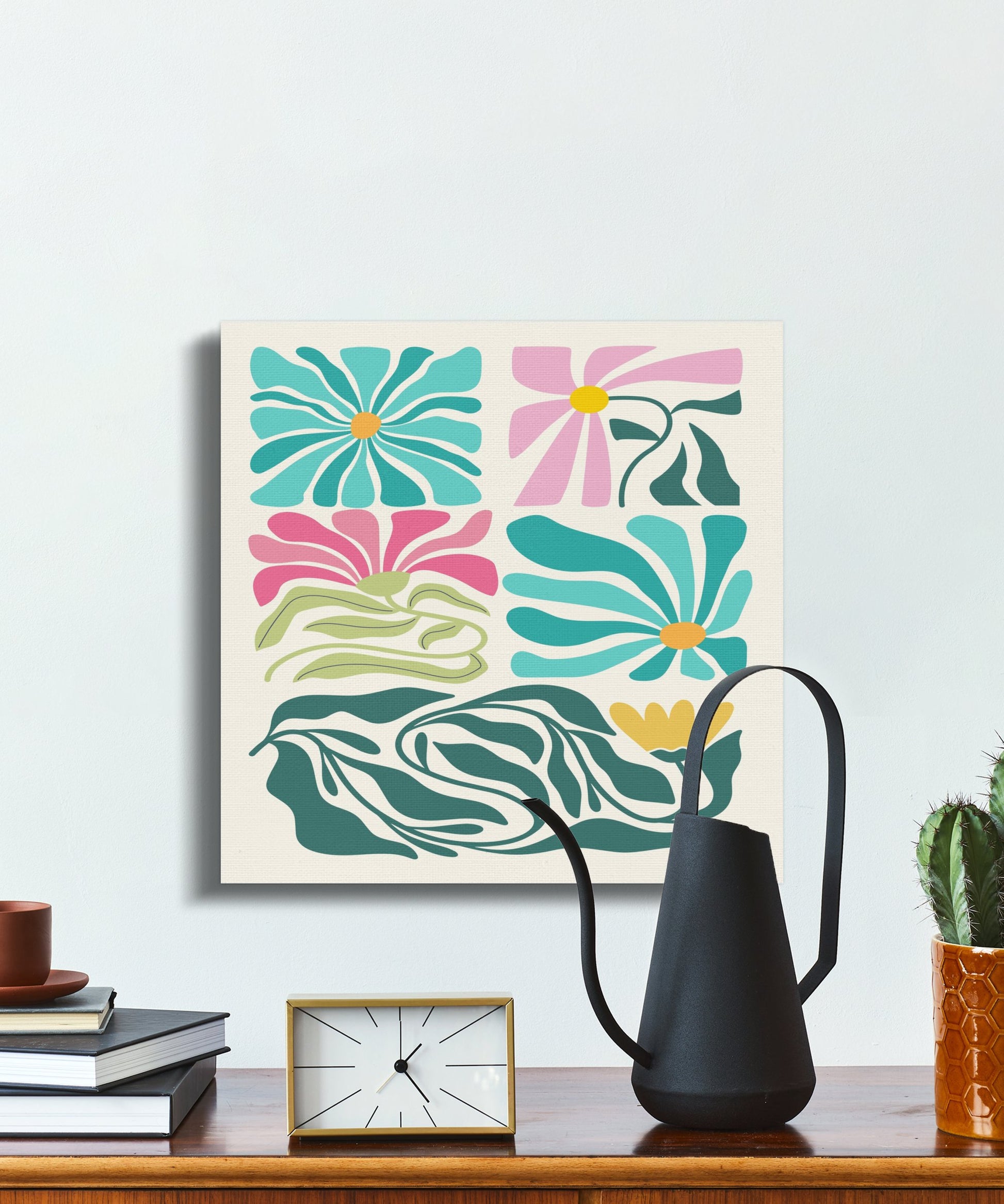 Premium Poster of Floral Wall Art Colorful Floral Design Canvas Wraps