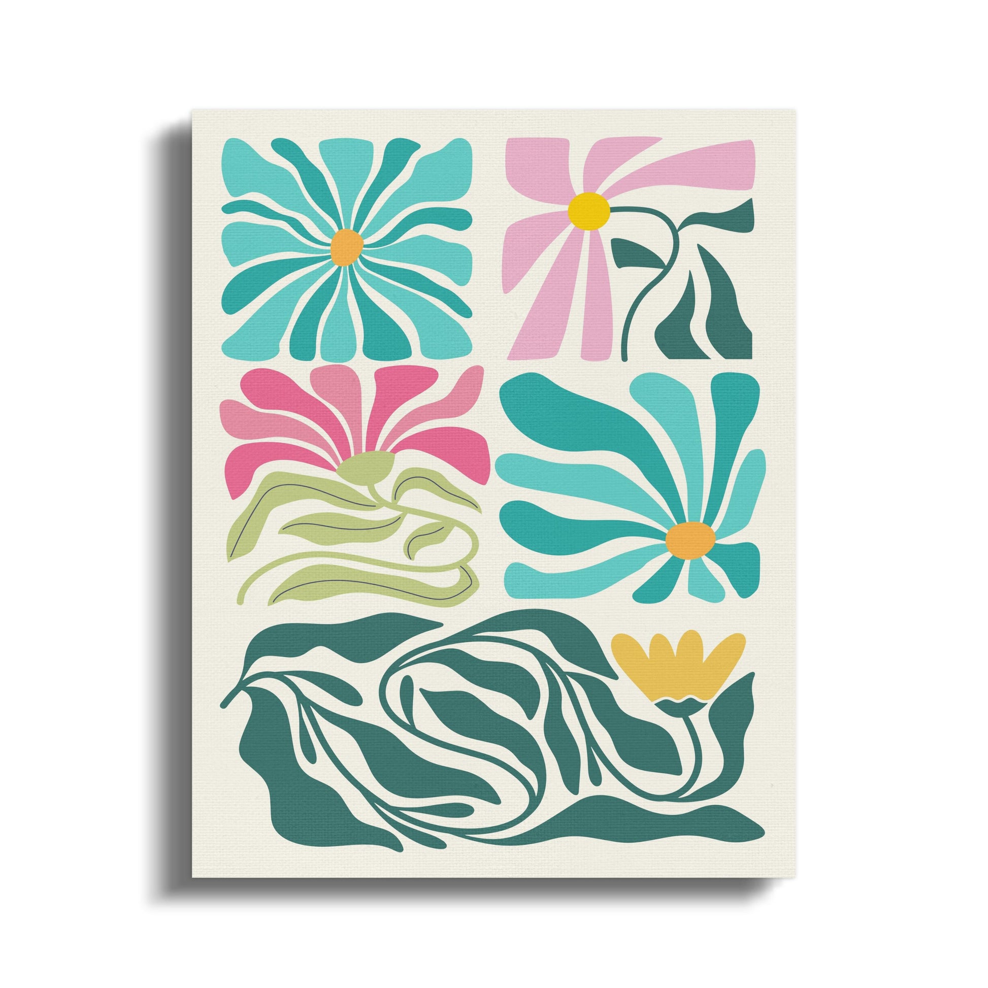 Premium Poster of Floral Wall Art Colorful Floral Design Canvas Wraps