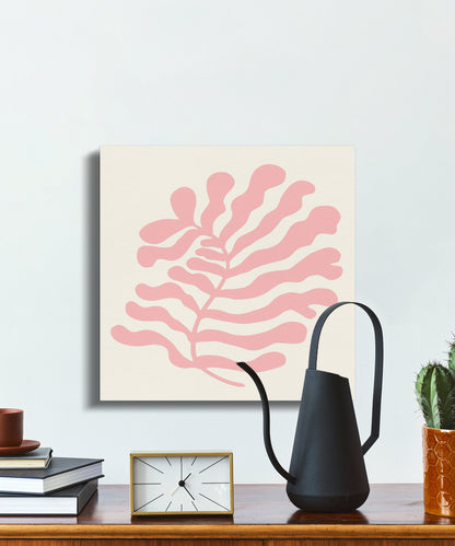 Premium Poster of Floral Wall Art Pink Leaf Design Canvas Wraps