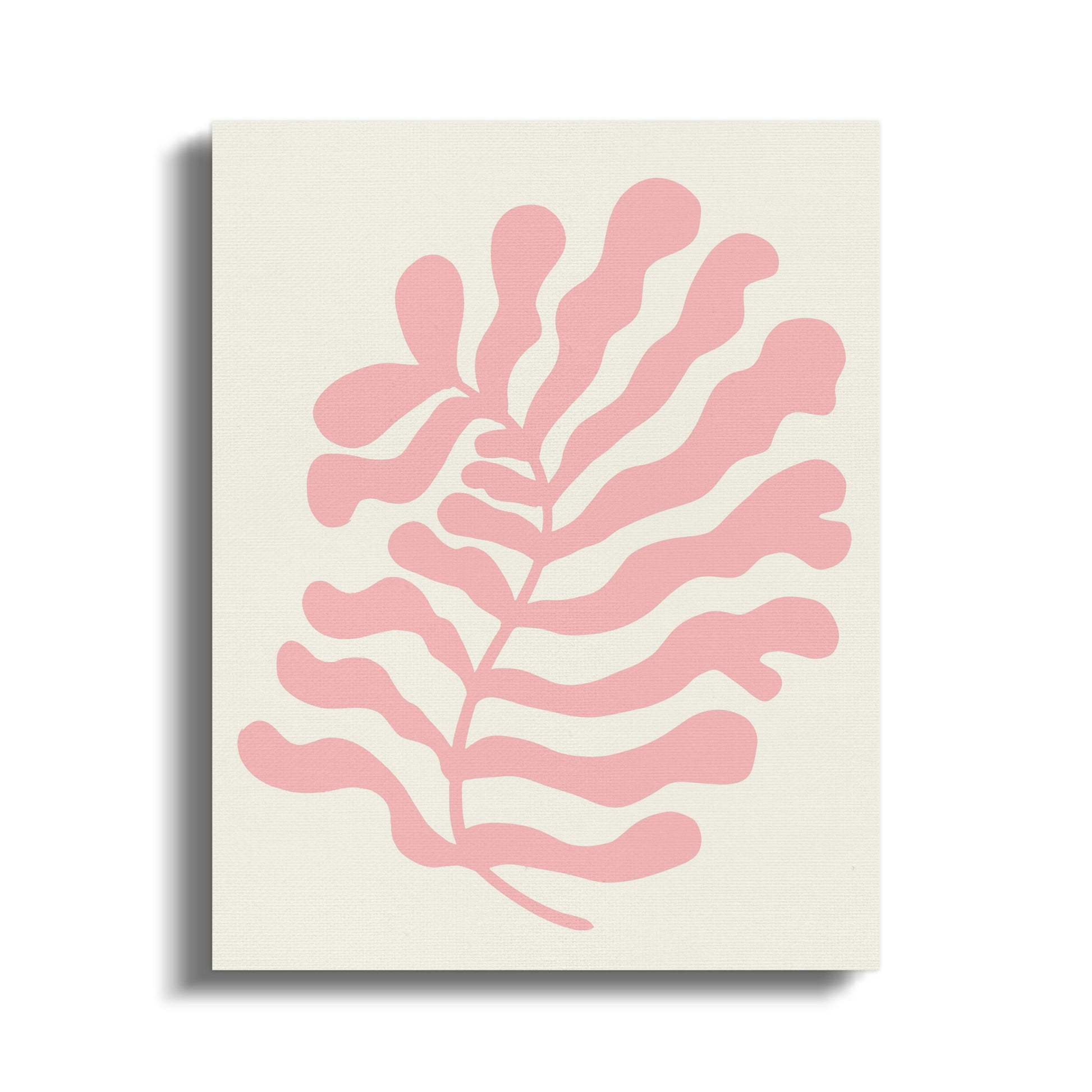 Premium Poster of Floral Wall Art Pink Leaf Design Canvas Wraps