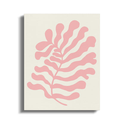 Premium Poster of Floral Wall Art Pink Leaf Design Canvas Wraps