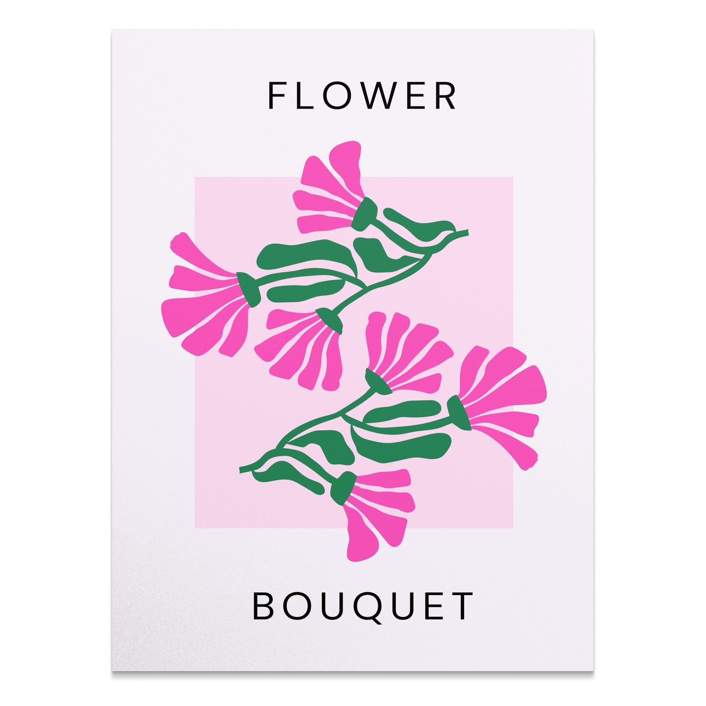 Premium Poster of Flower Bouquet Pink and Green Design Art Posters