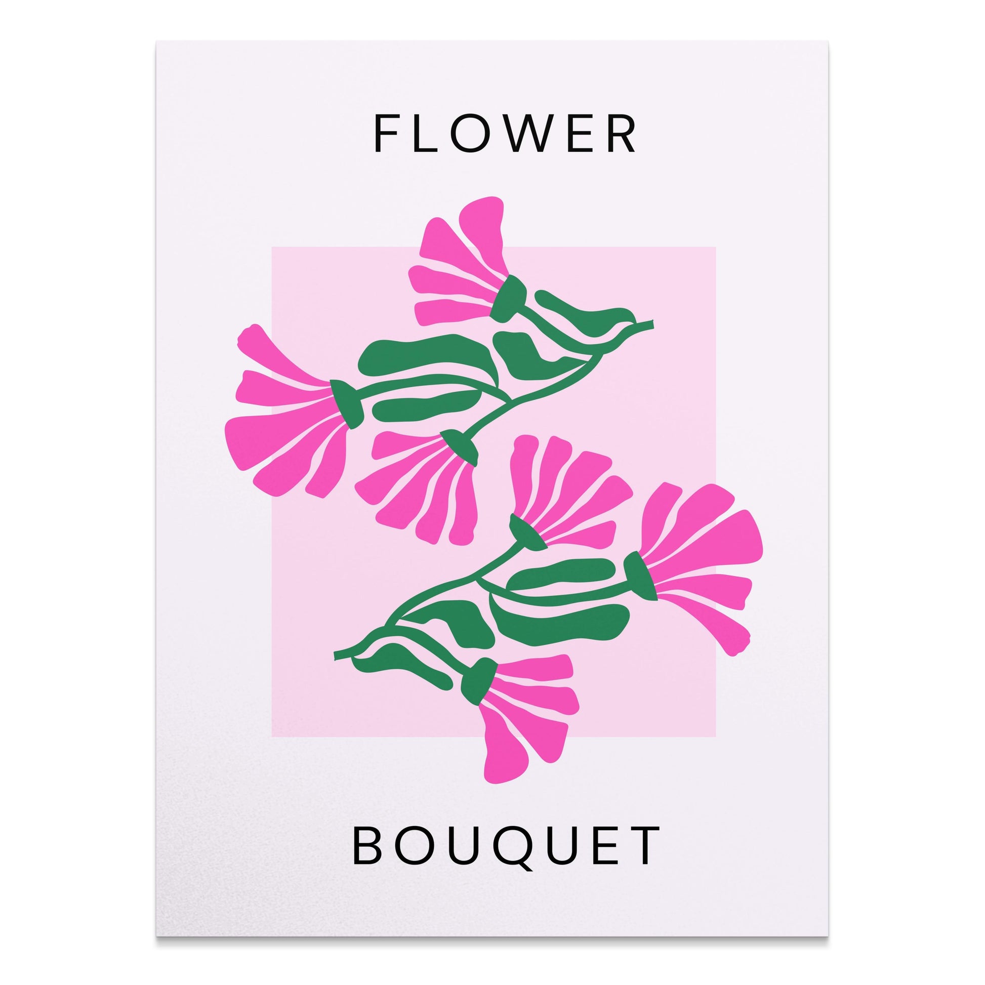 Premium Poster of Flower Bouquet Pink and Green Design Art Posters