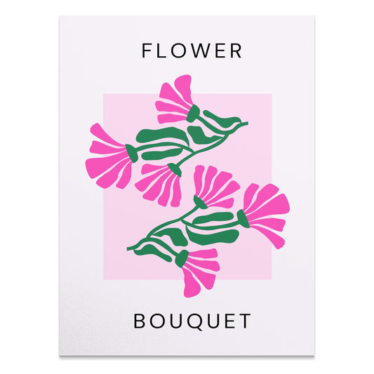 Premium Poster of Flower Bouquet Pink and Green Design Art Posters