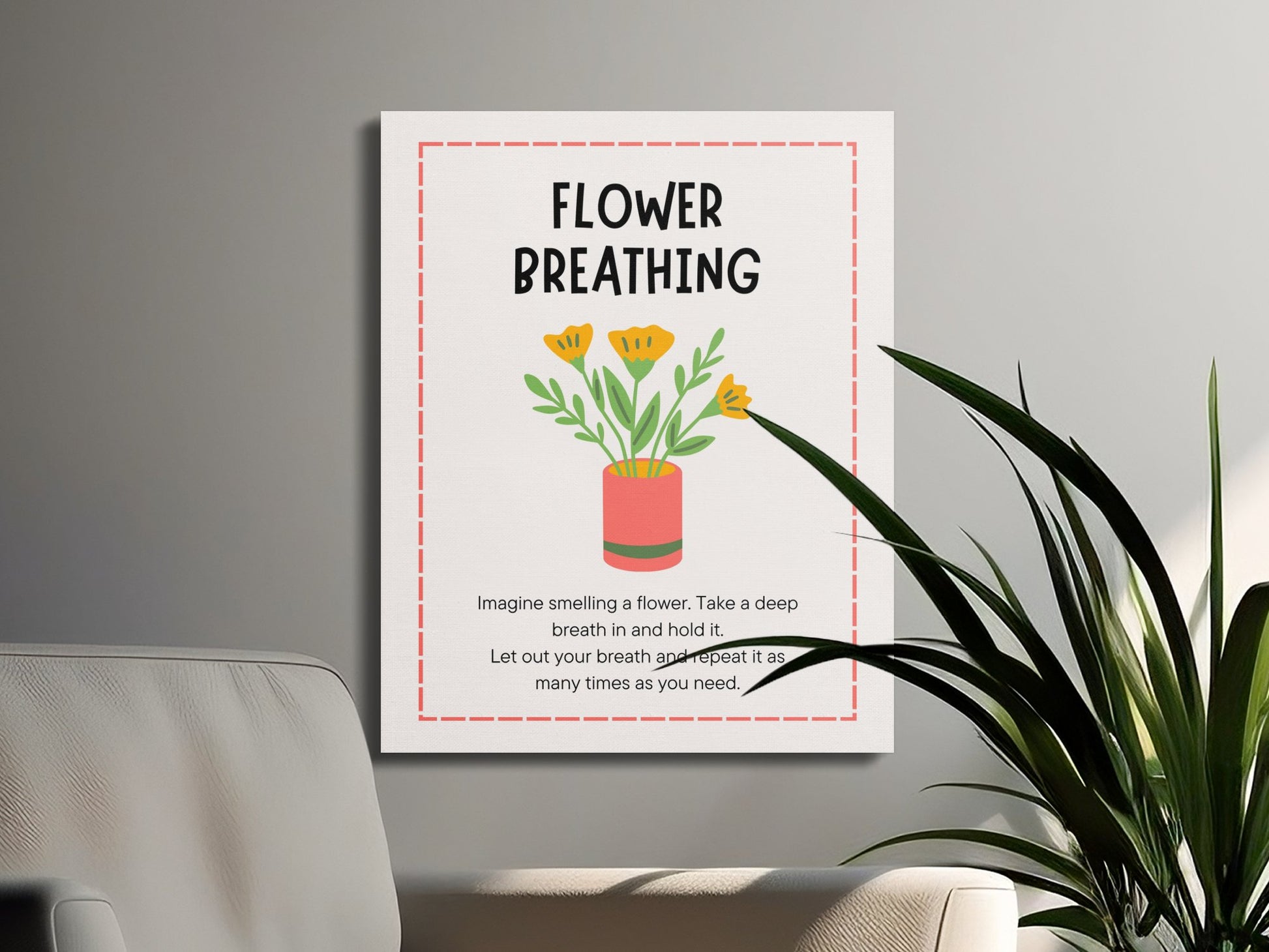 Premium Poster of Flower Breathing Nursery Wall Art Canvas Wraps