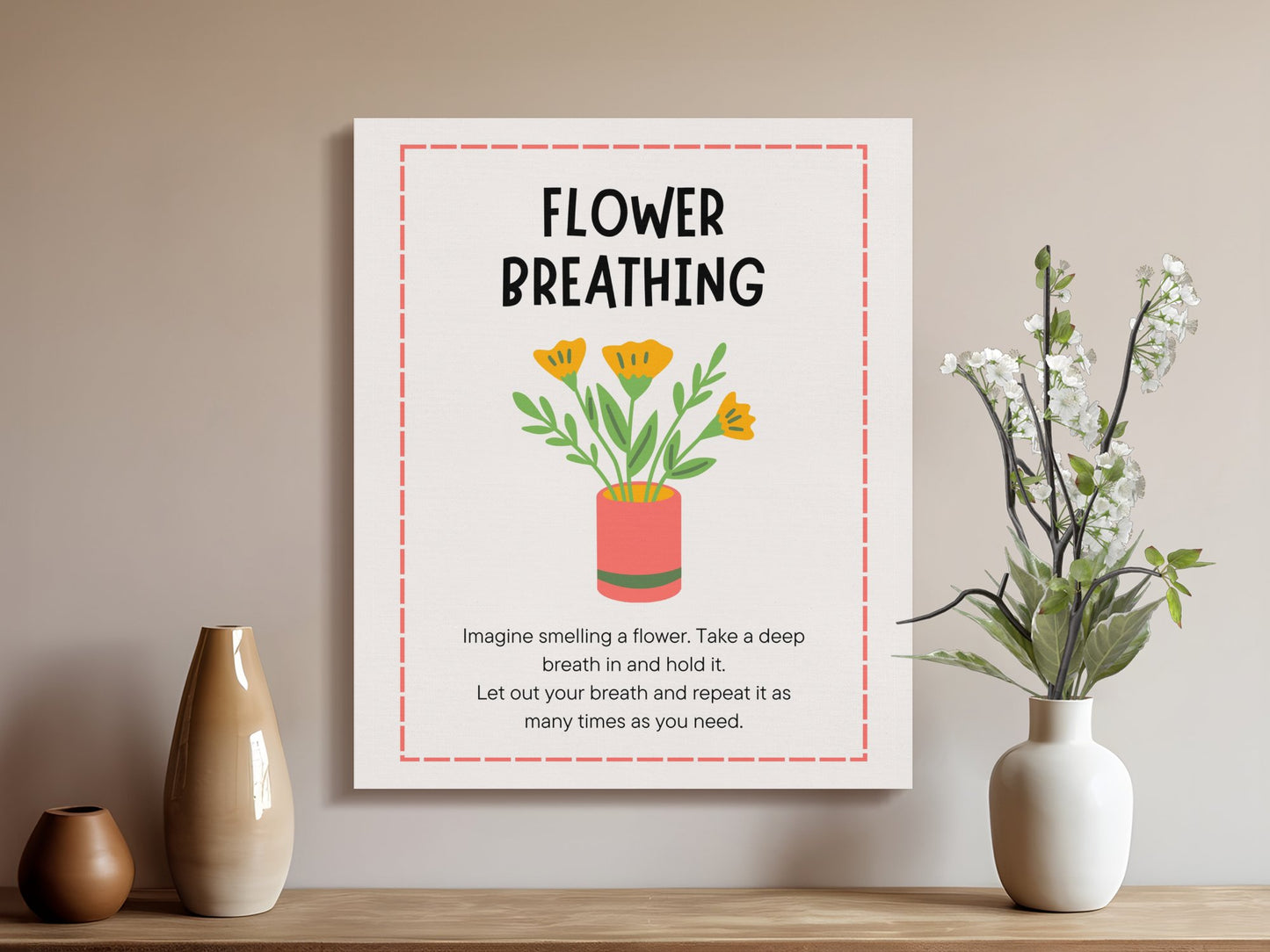Premium Poster of Flower Breathing Nursery Wall Art Canvas Wraps