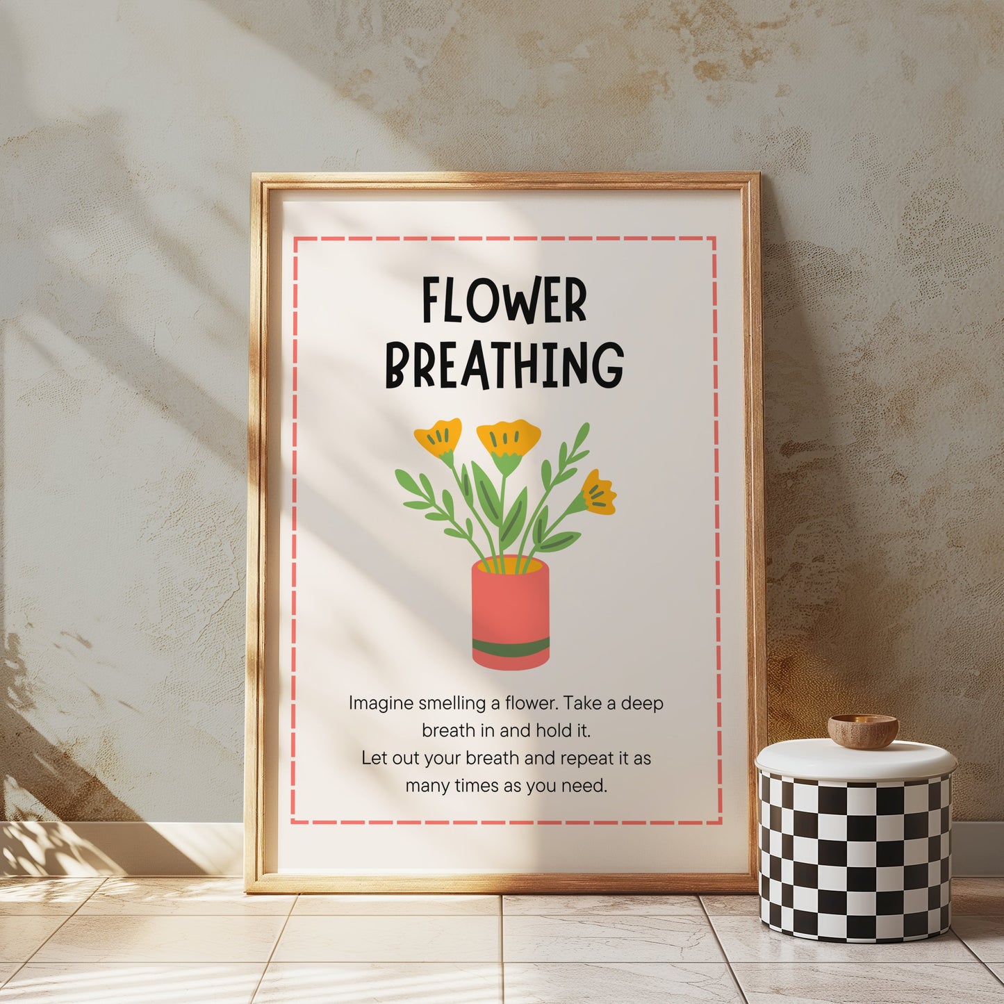 Premium Poster of Flower Breathing Relaxation Instructional Posters