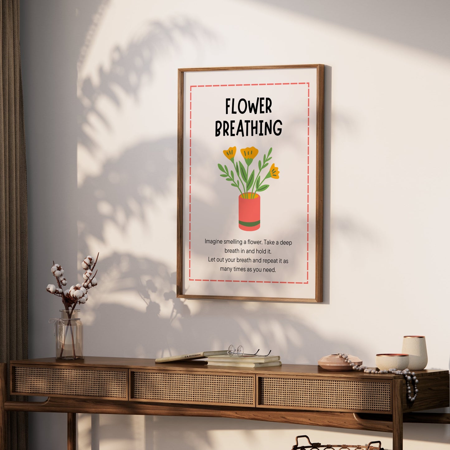 Premium Poster of Flower Breathing Relaxation Instructional Posters
