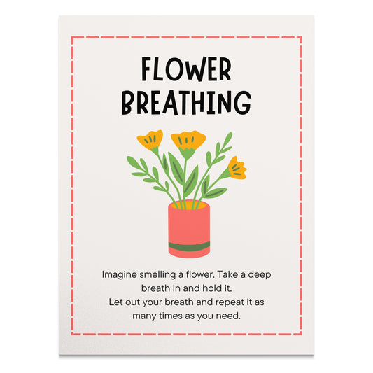 Premium Poster of Flower Breathing Relaxation Instructional Posters
