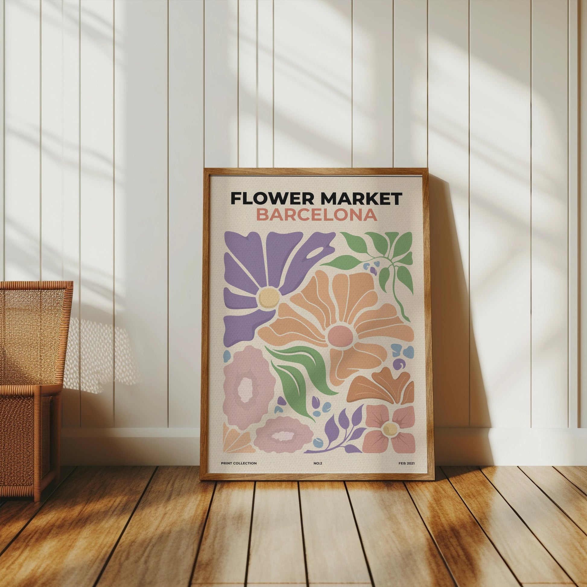 Premium Poster of Flower Market Barcelona Botanical Art Print Posters
