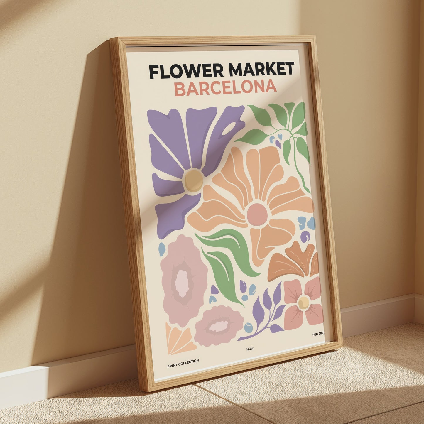 Premium Poster of Flower Market Barcelona Botanical Art Print Posters