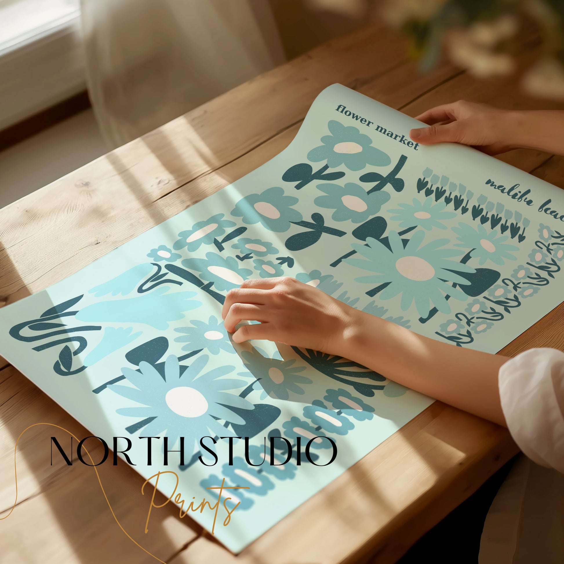 Premium Poster of Flower Market Malibu Beach Floral Art Posters