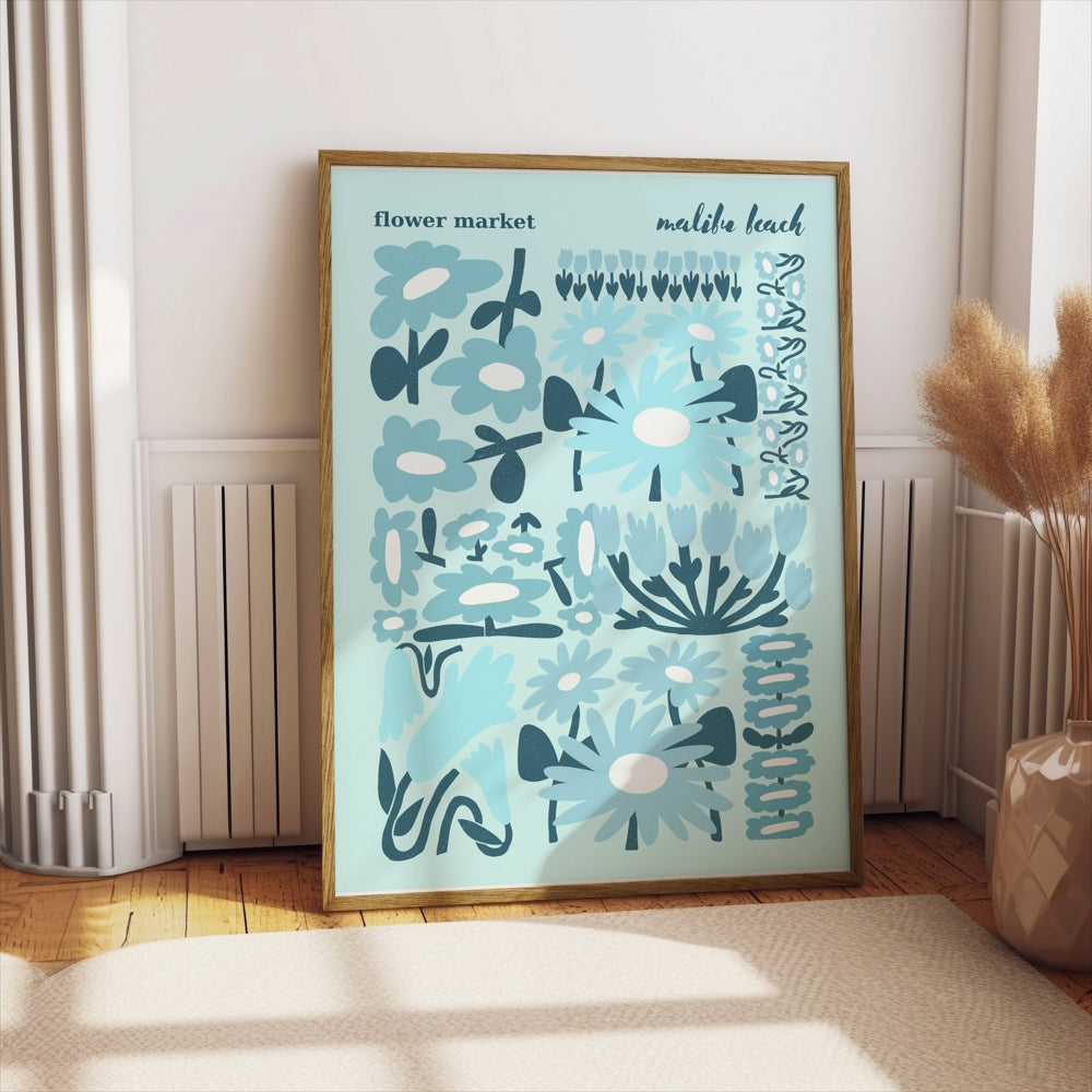 Premium Poster of Flower Market Malibu Beach Floral Art Posters