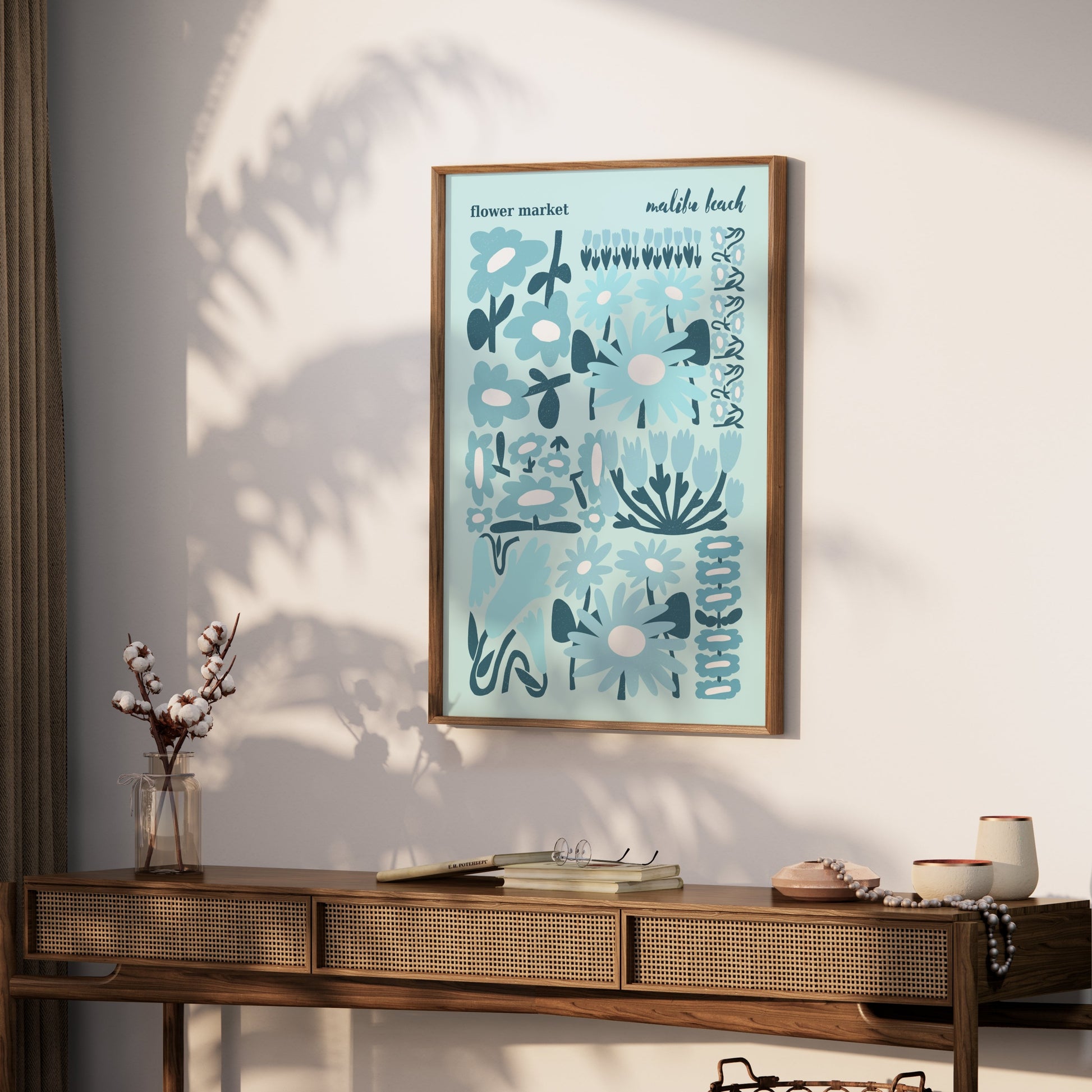 Premium Poster of Flower Market Malibu Beach Floral Art Posters