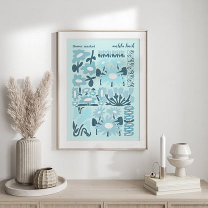 Premium Poster of Flower Market Malibu Beach Floral Art Posters