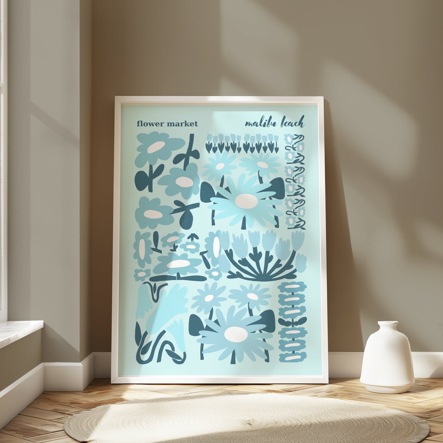 Premium Poster of Flower Market Malibu Beach Floral Art Posters