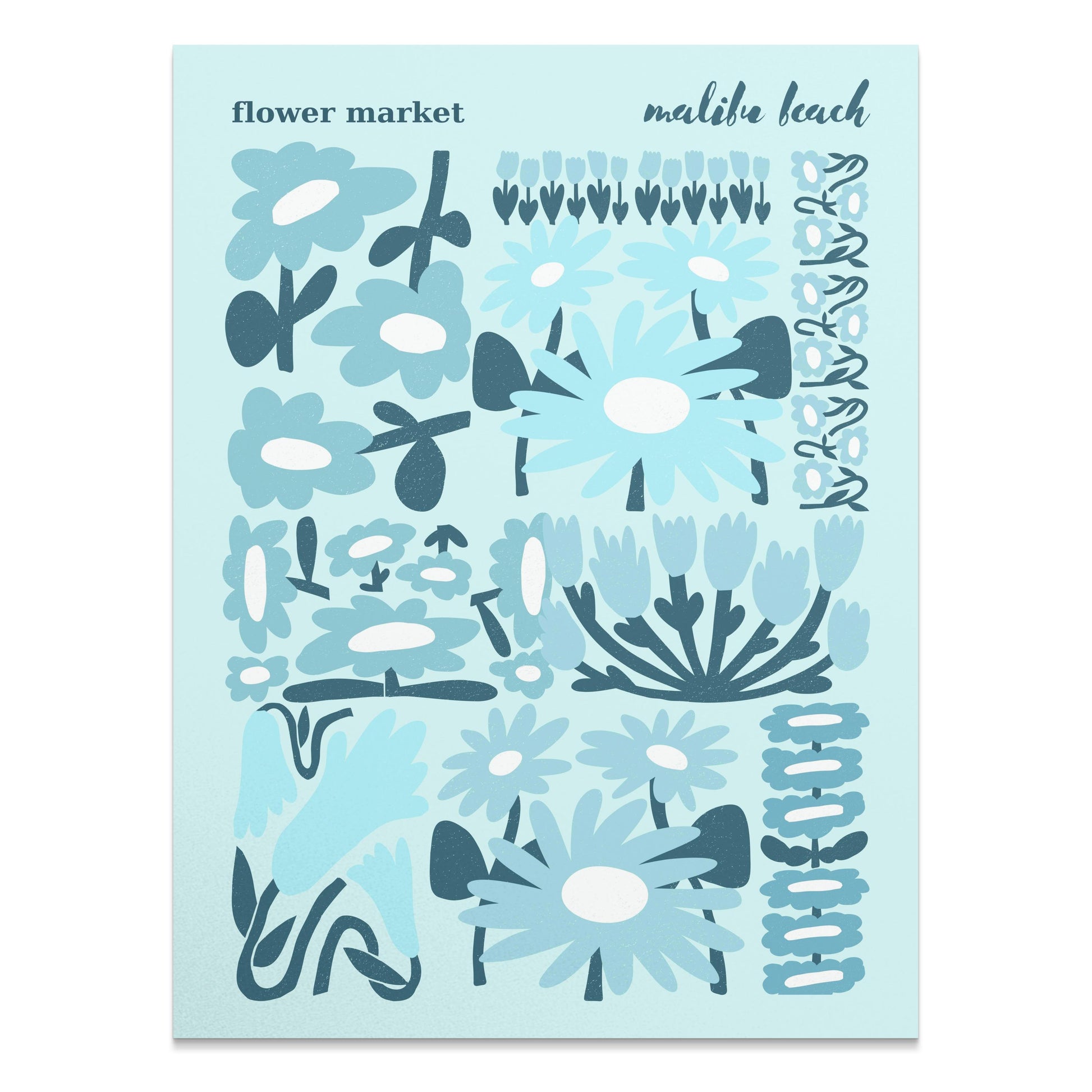 Premium Poster of Flower Market Malibu Beach Floral Art Posters