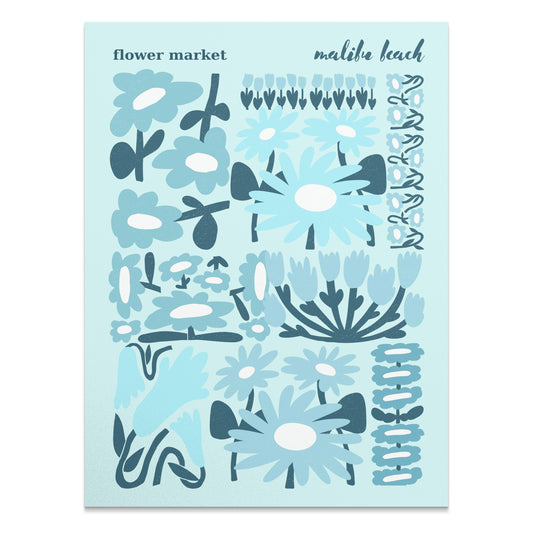 Premium Poster of Flower Market Malibu Beach Floral Art Posters