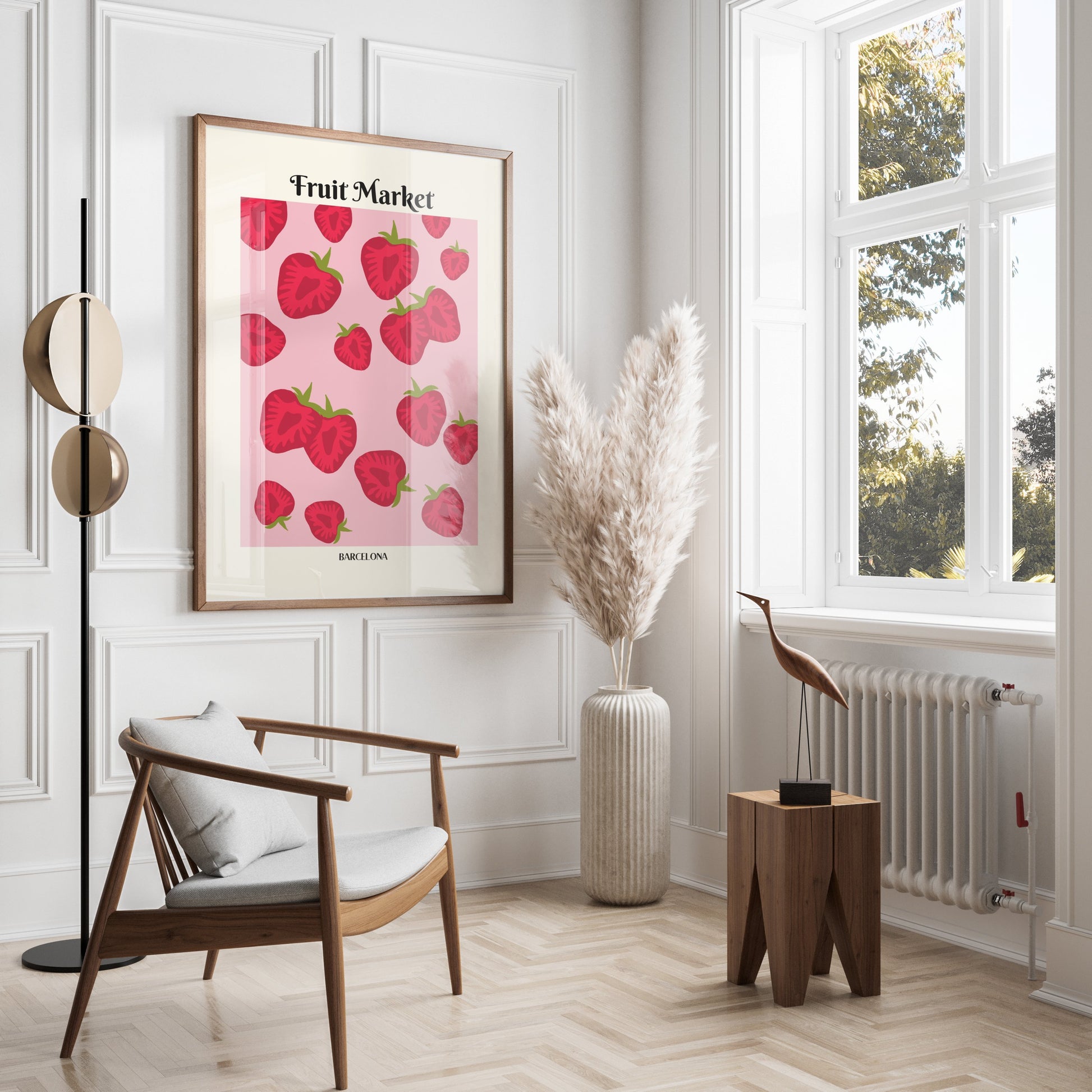 Premium Poster of Fruit Market Barcelona Strawberry Art Prints Posters