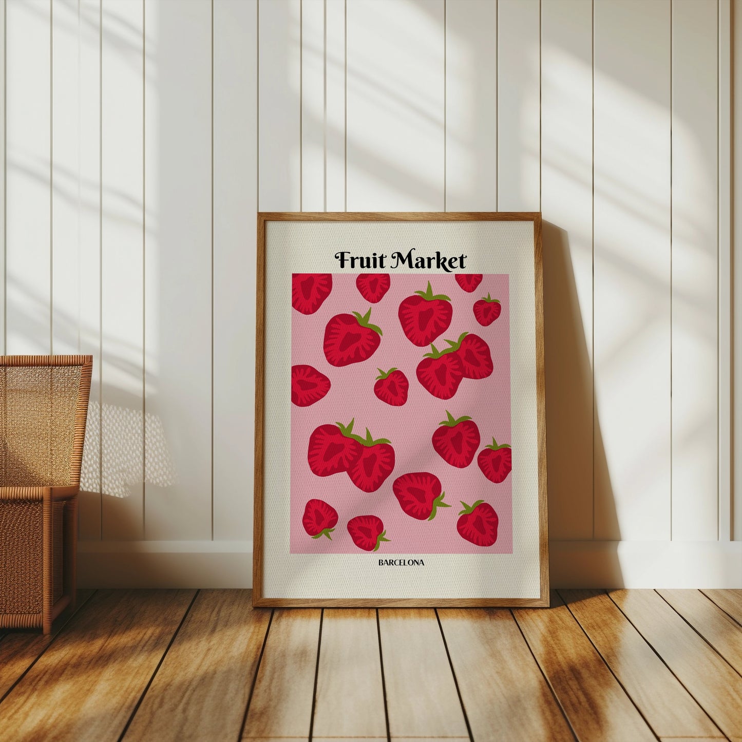 Premium Poster of Fruit Market Barcelona Strawberry Art Prints Posters
