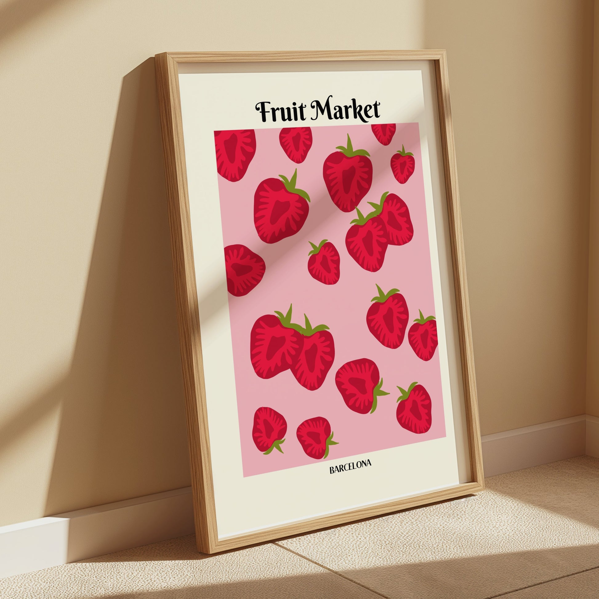 Premium Poster of Fruit Market Barcelona Strawberry Art Prints Posters