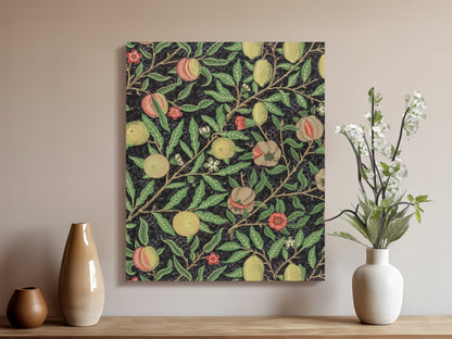 Premium Poster of Fruit and Floral William Morris Art on Canvas Wraps