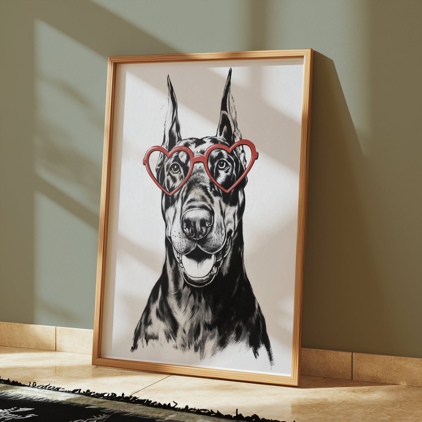 Premium Poster of Fun Loving Dog With Heart Shaped Glasses Posters