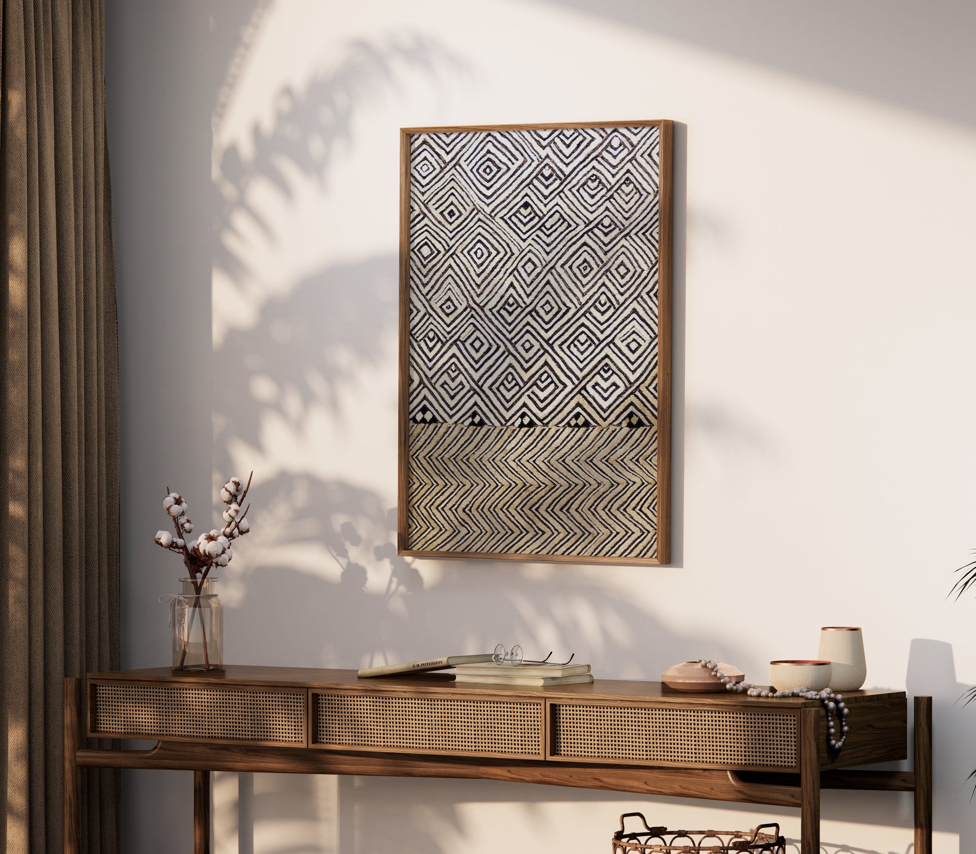 Premium Poster of Geometric Pattern Black and White Abstract Art Posters