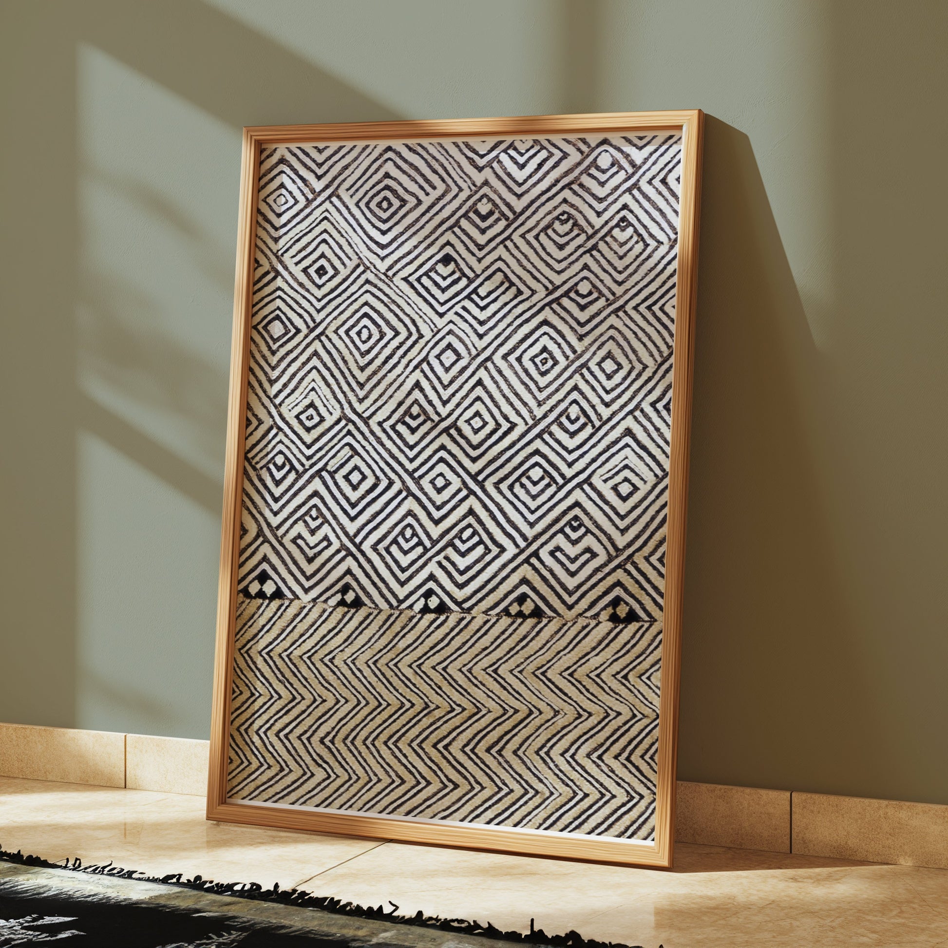 Premium Poster of Geometric Pattern Black and White Abstract Art Posters