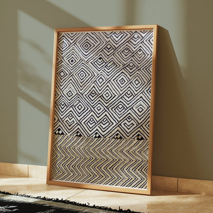 Premium Poster of Geometric Pattern Black and White Abstract Art Posters