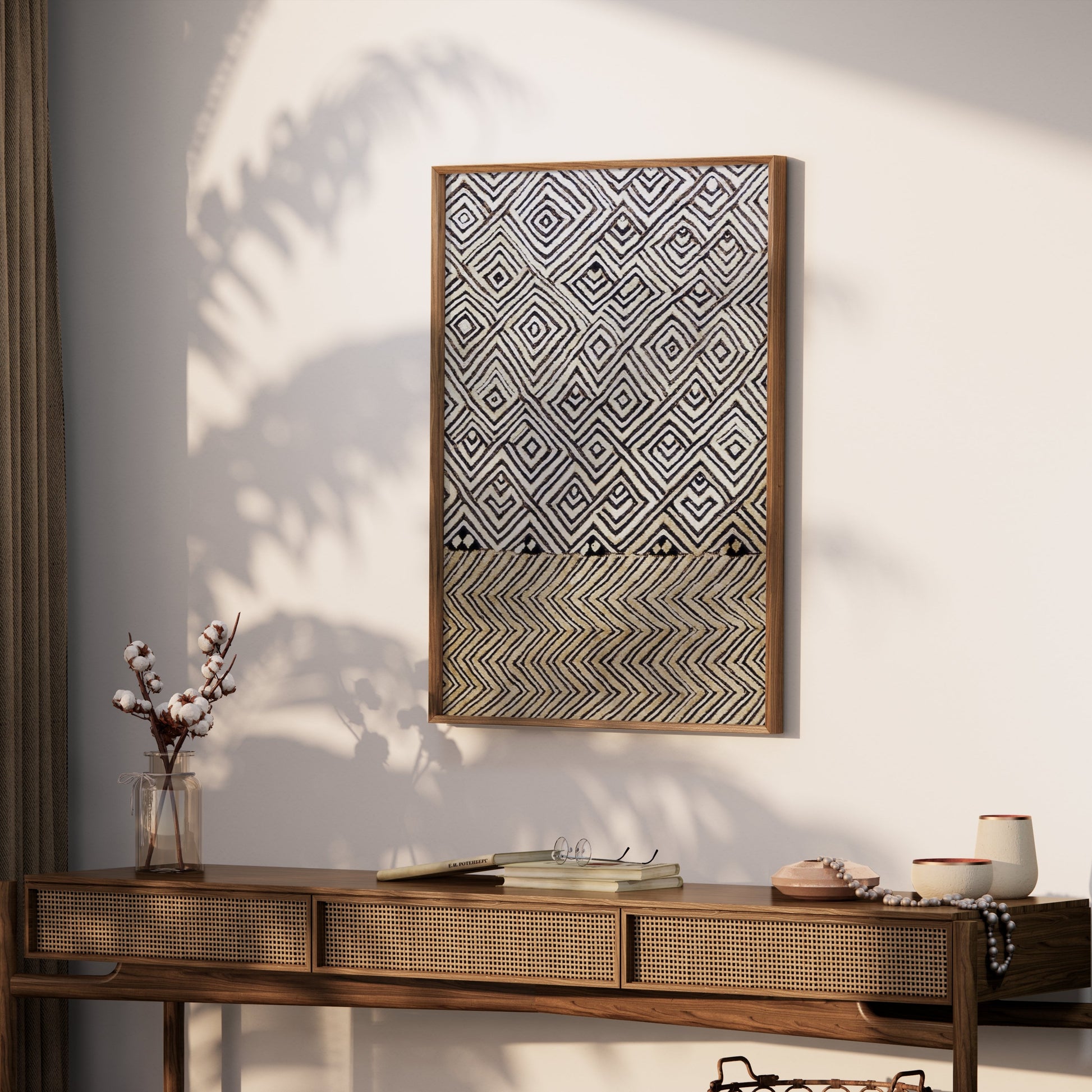 Premium Poster of Geometric Pattern Black and White Abstract Art Posters