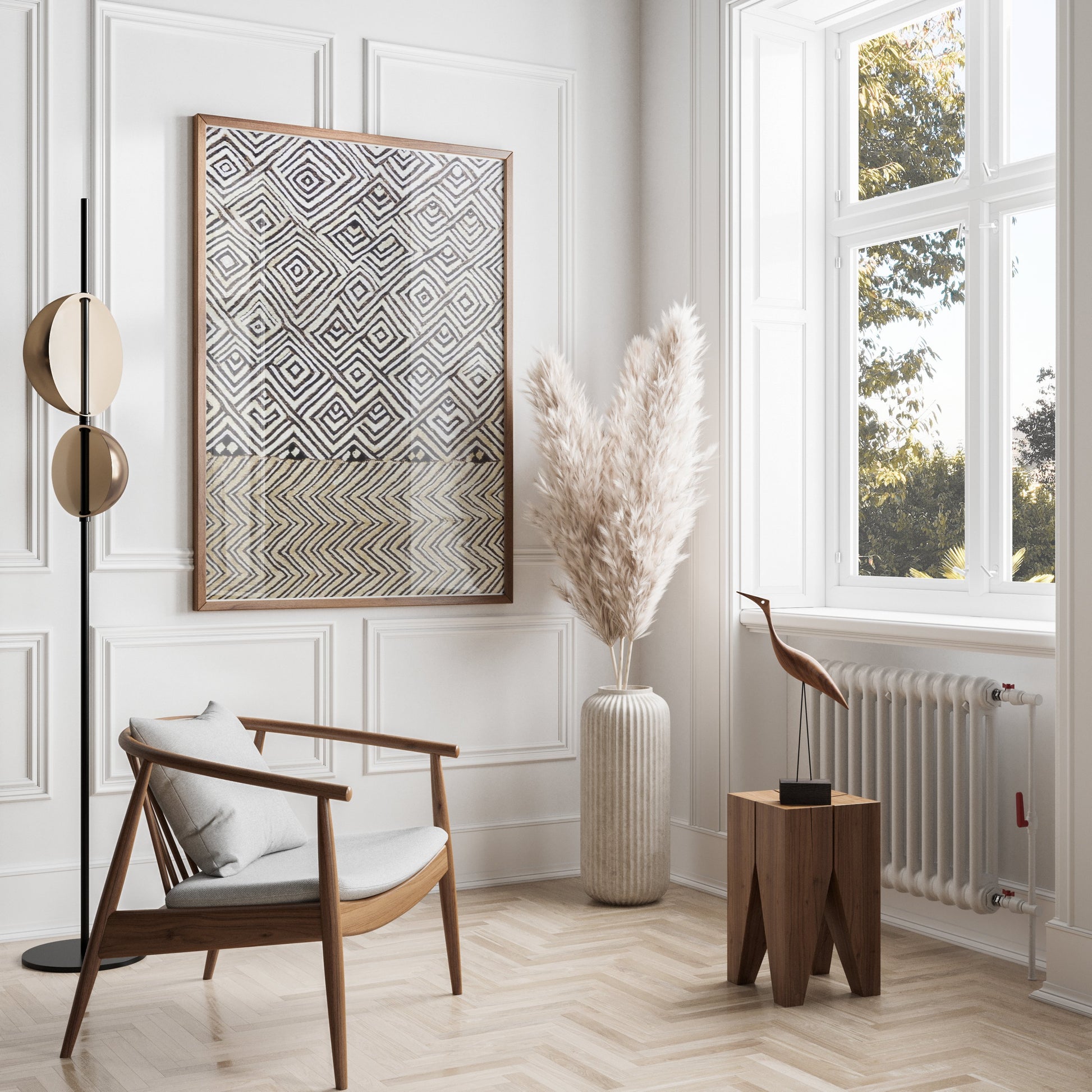 Premium Poster of Geometric Pattern Black and White Abstract Art Posters