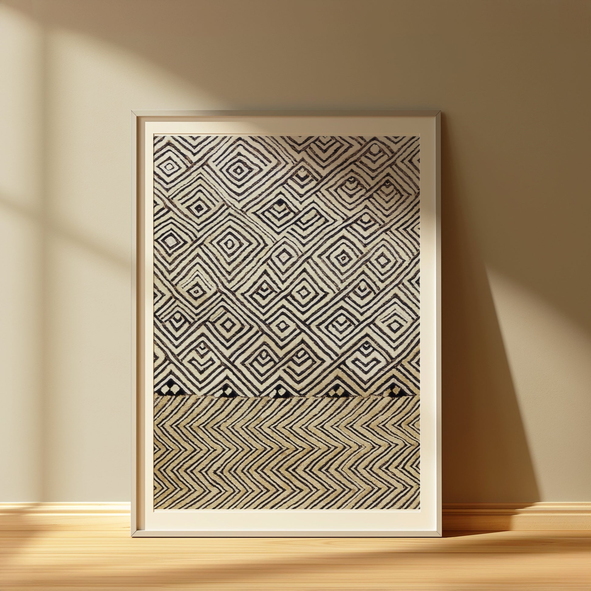 Premium Poster of Geometric Pattern Black and White Abstract Art Posters