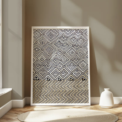 Premium Poster of Geometric Pattern Black and White Abstract Art Posters