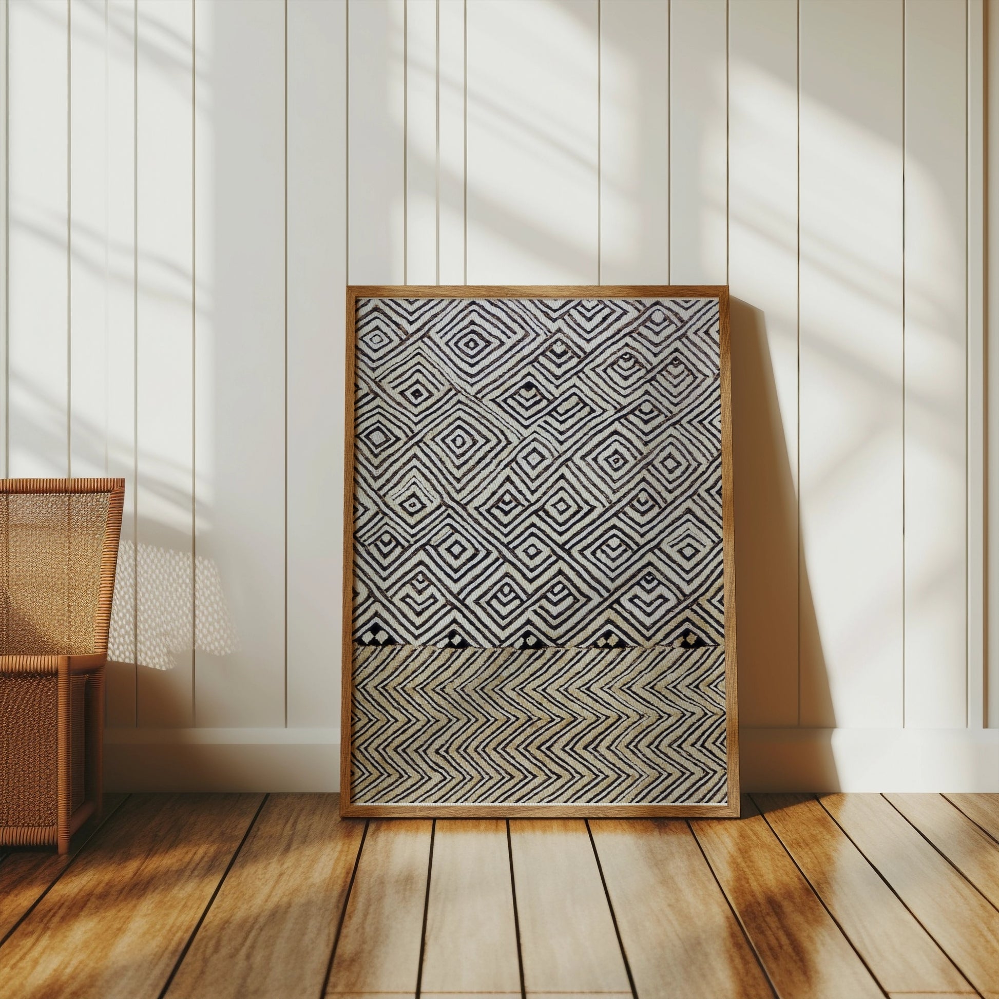 Premium Poster of Geometric Pattern Black and White Abstract Art Posters