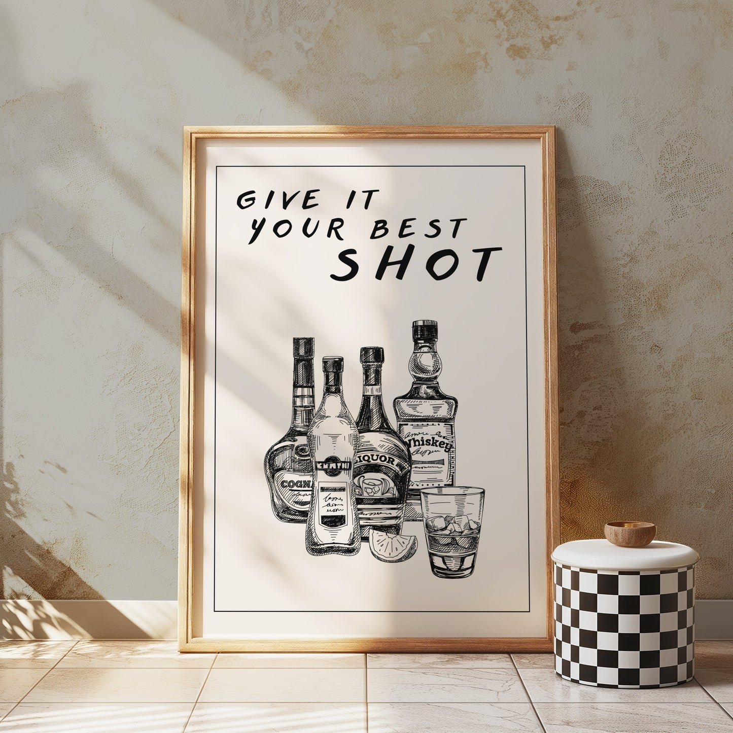 Premium Poster of Give It Your Best Shot Vintage Bar Art Print Posters