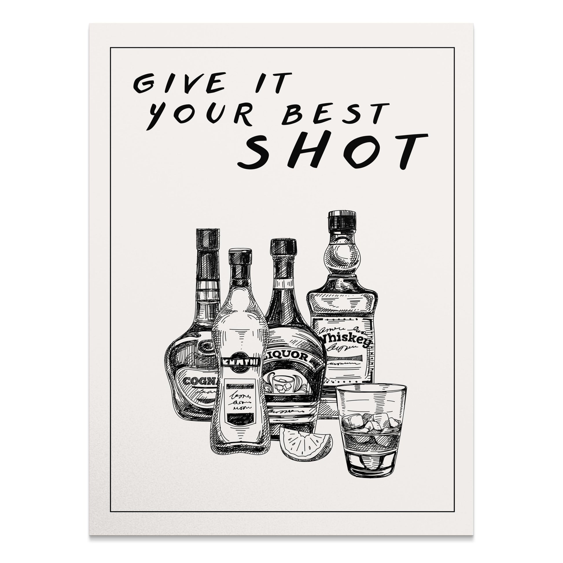Premium Poster of Give It Your Best Shot Vintage Bar Art Print Posters