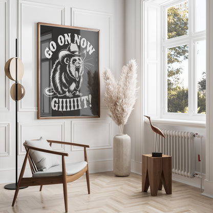 Premium Poster of Go On Now Giiiit Cowboy Possum Design Art Posters