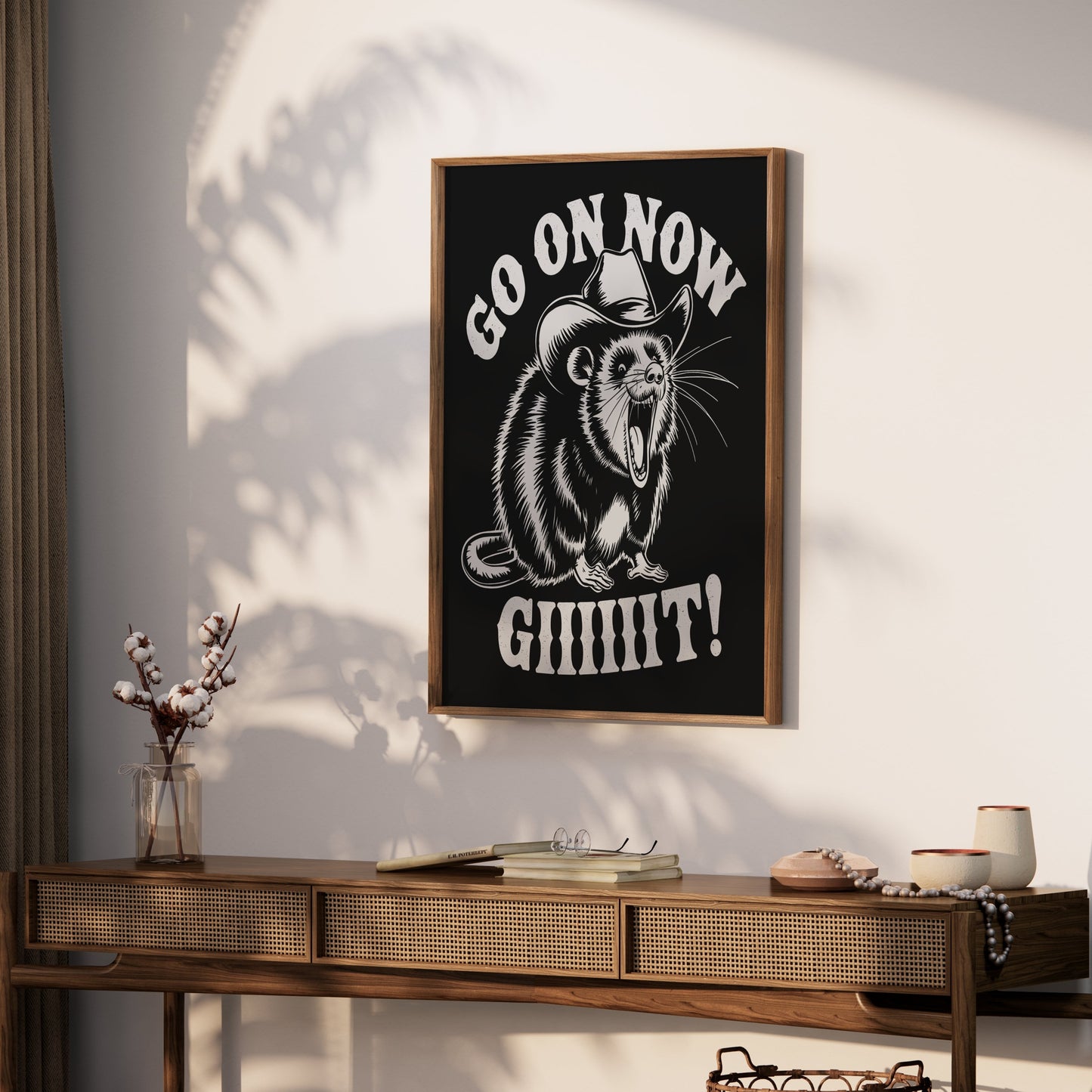 Premium Poster of Go On Now Giiiit Cowboy Possum Design Art Posters